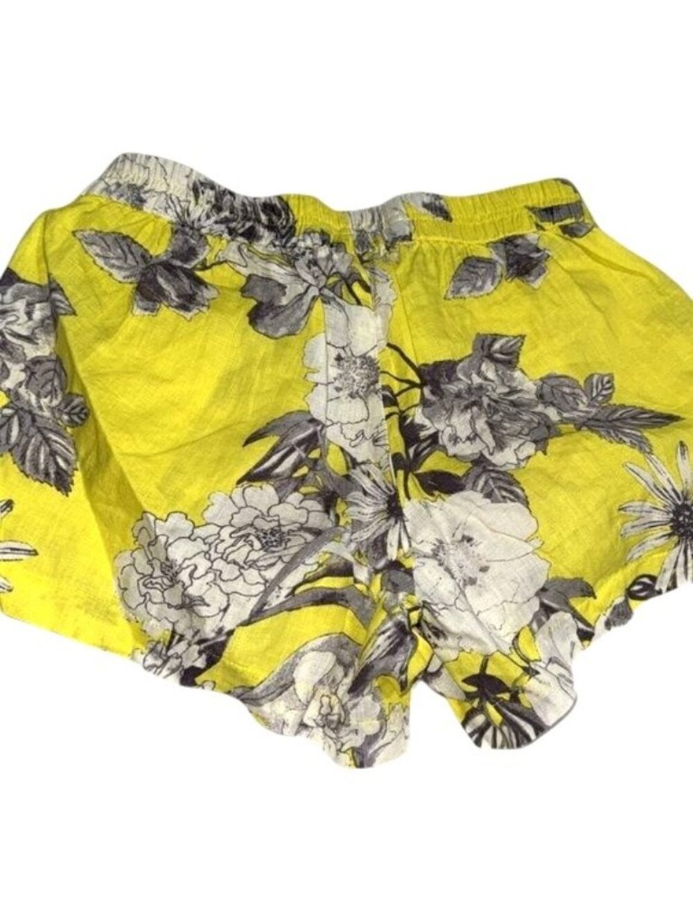 Kut From The Kloth Floral Yellow & Gray Linen-Blend Womens Shorts Size 2 - Picture 5 of 7